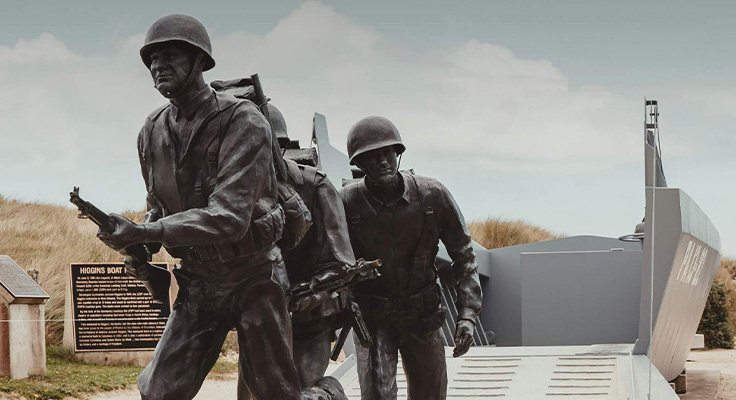 Statues du D&eacute;barquement &agrave; Utah Beach