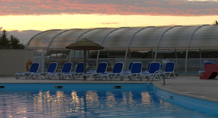 Piscine chauff&eacute;e du parc aquatique du camping 5 &eacute;toiles Le Cormoran