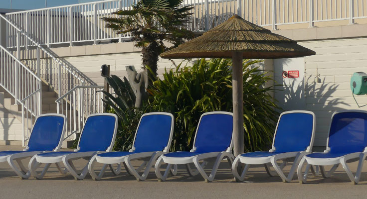 Transats du camping Le Cormoran